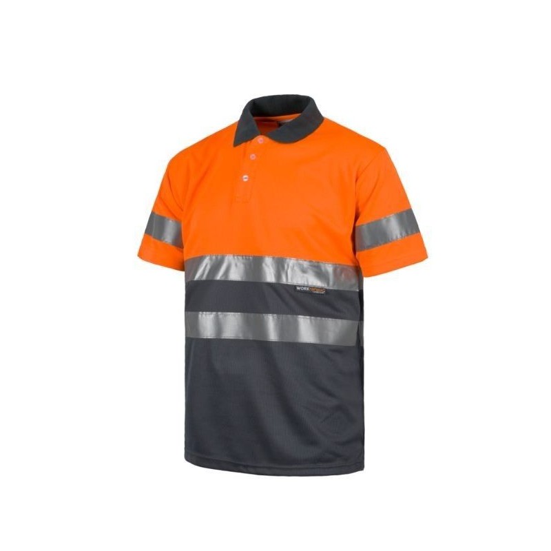 POLO ALTA VISIBILIDAD BICOLOR MANGA CORTA