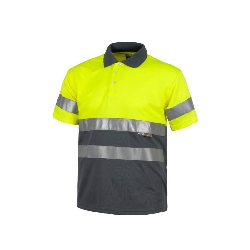 POLO ALTA VISIBILIDAD BICOLOR MANGA CORTA