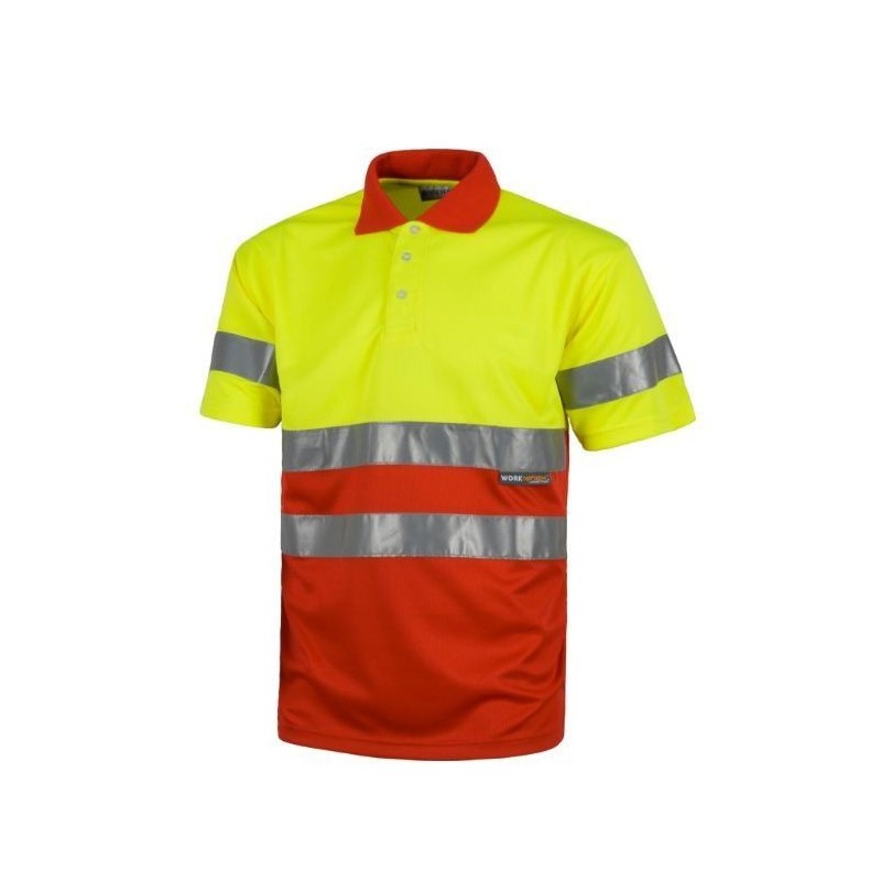 POLO ALTA VISIBILIDAD BICOLOR MANGA CORTA
