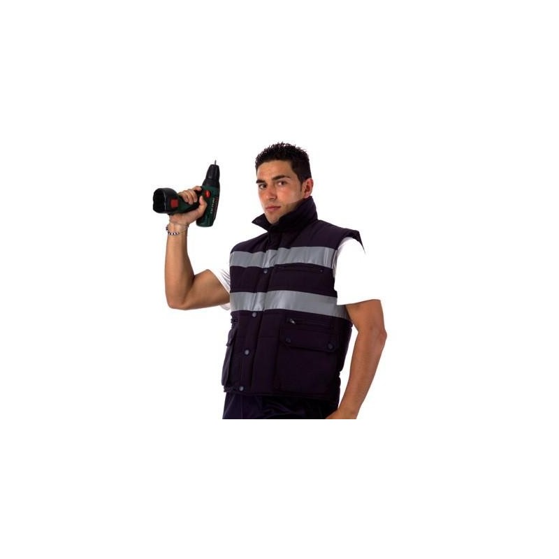 CHALECO ACOLCHADO CINTAS REFLECTANTES