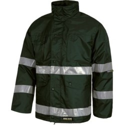 ⭐ PARKA IMPERMEABLE CON BANDAS REFLECTANTES | Azules de Vergara