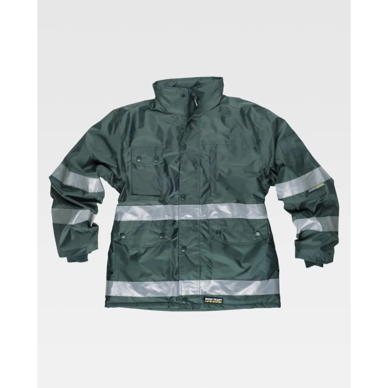 PARKA IMPERMEABLE CON BANDAS REFLECTANTES