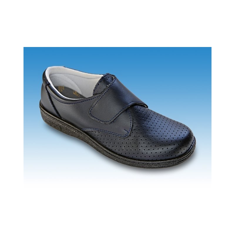 ZAPATO PIEL PERFORADO VELCRO