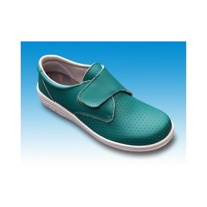 ZAPATO PIEL PERFORADO VELCRO