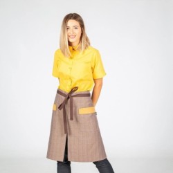 DELANTAL FRANCES MARRON ESPIGA