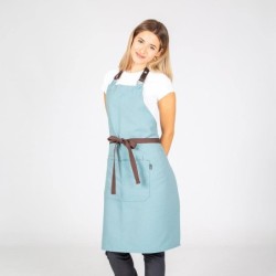 DELANTAL PETO COLORES CON TIRANTE DE PIEL