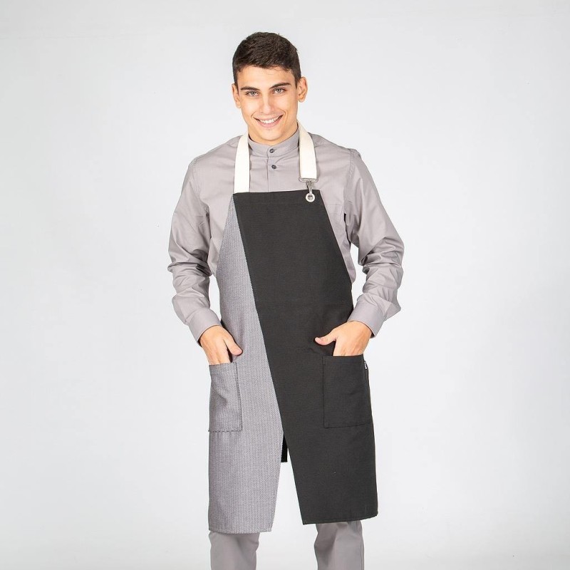 DELANTAL NEGRO ESPIGA CON PETO