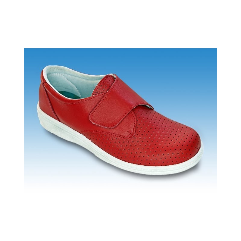ZAPATO PIEL PERFORADO VELCRO