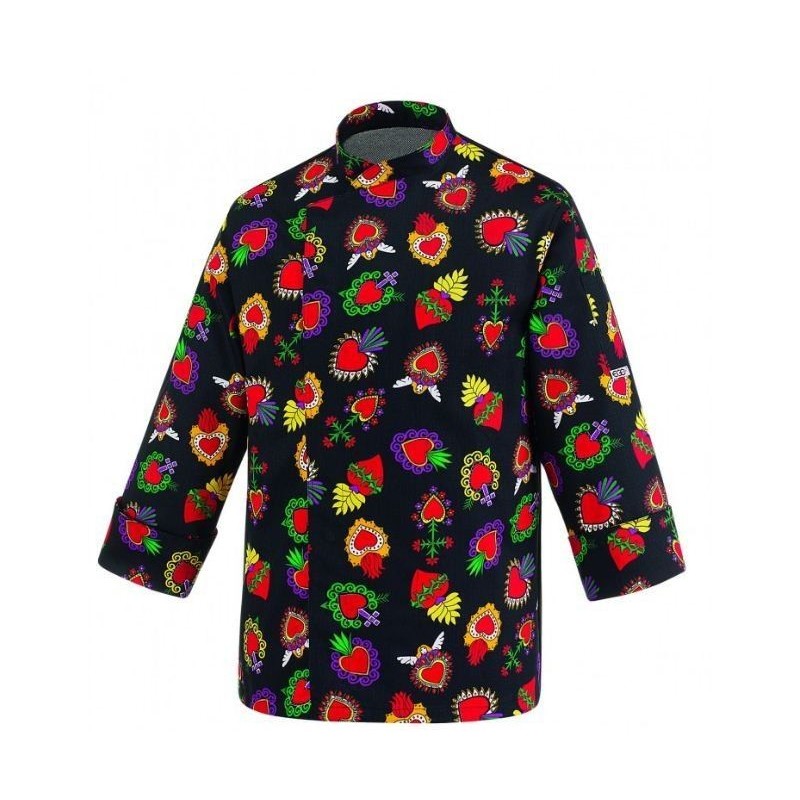 CHAQUETA COCINA ESTAMPADA CORAZONES