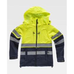 ⭐ CHAQUETA SOFTSHELL ALTA VISIBILIDAD CON CAPUCHA | Azules de Vergara