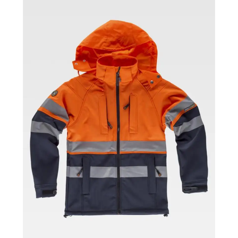 CHAQUETA SOFTSHELL ALTA VISIBILIDAD CON CAPUCHA