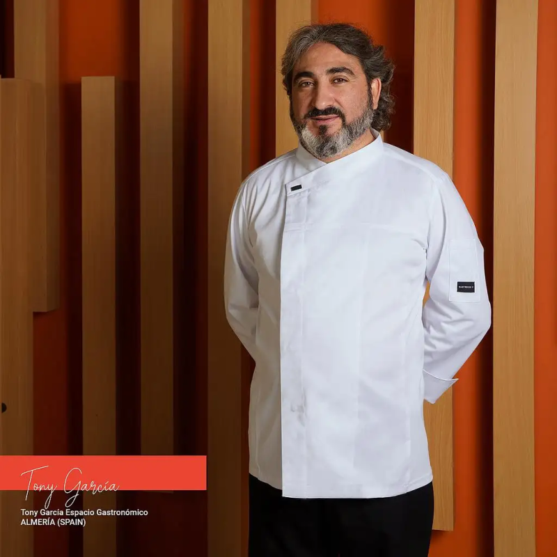 CHAQUETA COCINERO BLANCA CUELLO MAO