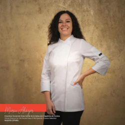 ⭐ CHAQUETA COCINA MUJER CUELLO MAO CRUZADO | Azules de Vergara