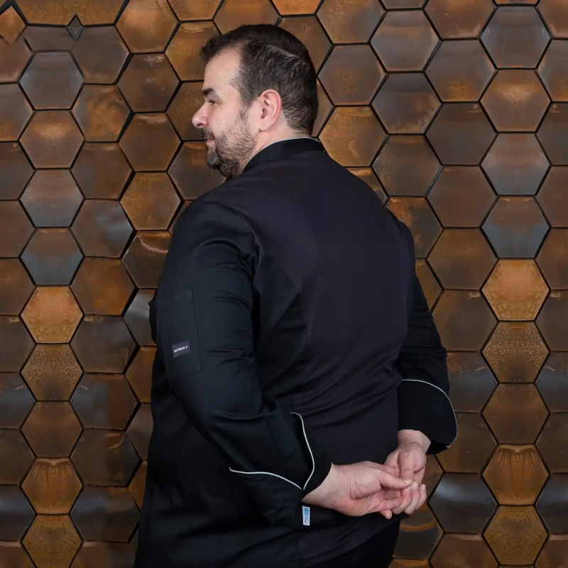 CHAQUETA CHEF CRUZADA CON VIVOS