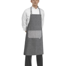 ⭐ DELANTAL PETO GRIS BITONO | Azules de Vergara