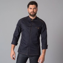 ⭐ CHAQUETA COCINA TEJANO PESPUNTES | Azules de Vergara
