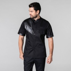 CHAQUETA ENTALLADA CUELO MAO POLIPIEL