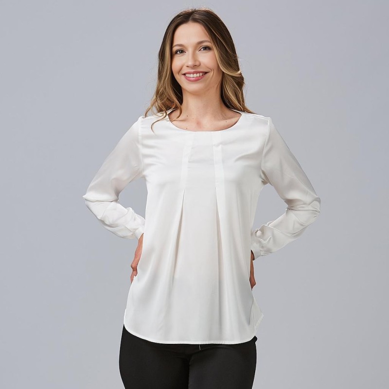 BLUSA SATEN CUELLO REDONDO F/S