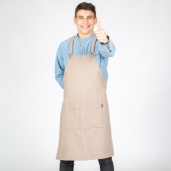 ⭐ DELANTAL GRIS CON PETO | Azules de Vergara