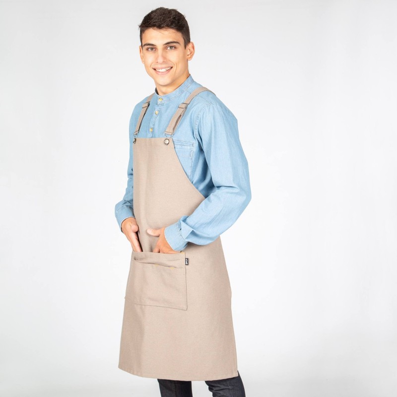DELANTAL GRIS CON PETO