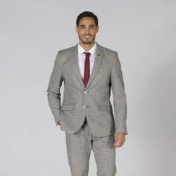 ⭐ AMERICANA HOMBRE 2 BOTONES SLIM CHEVIOT | Azules de Vergara