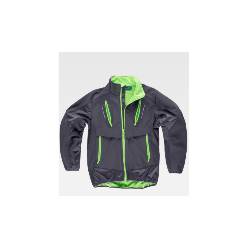 CHAQUETA WORKSHELL CON DETALLES REFLECTANTES