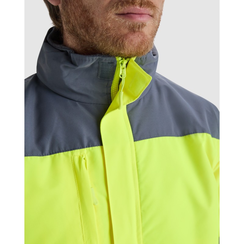CHAQUETA ACOLCHADA ALTA VISIBILIDAD IMPERMEABLE DESMONTABLE