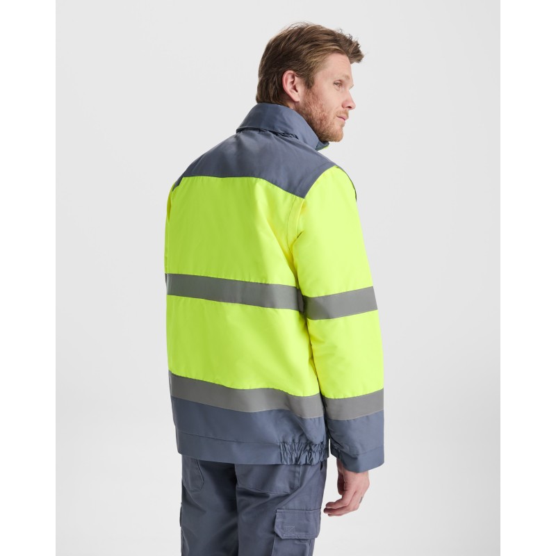 CHAQUETA ACOLCHADA ALTA VISIBILIDAD IMPERMEABLE DESMONTABLE