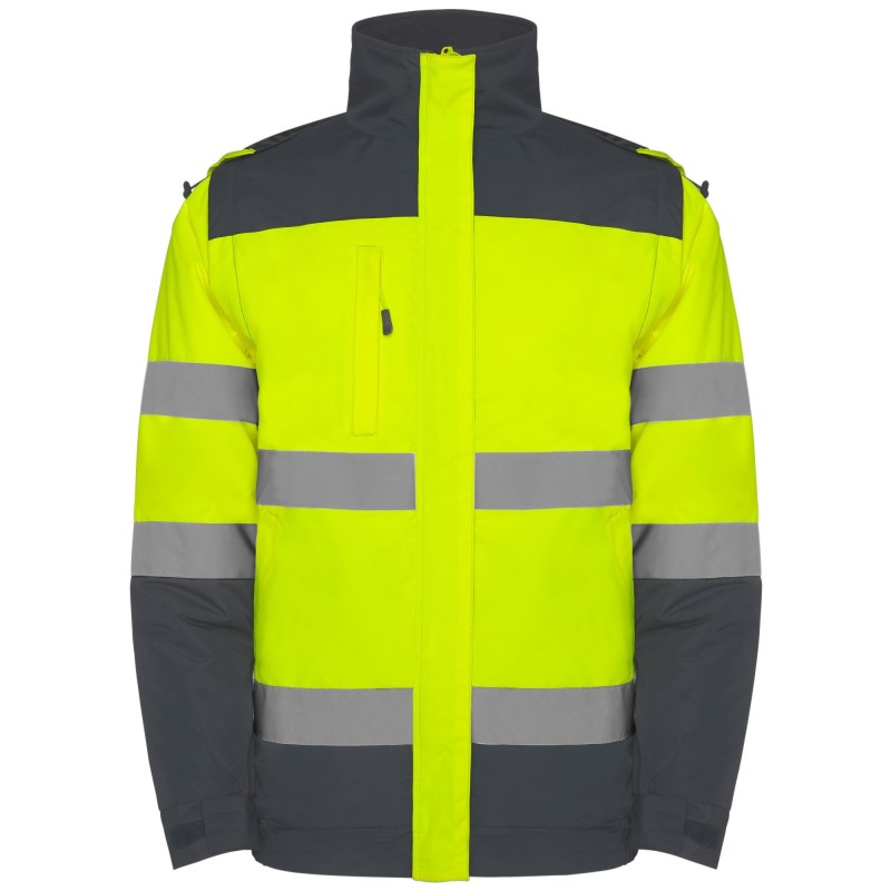 CHAQUETA ACOLCHADA ALTA VISIBILIDAD IMPERMEABLE DESMONTABLE