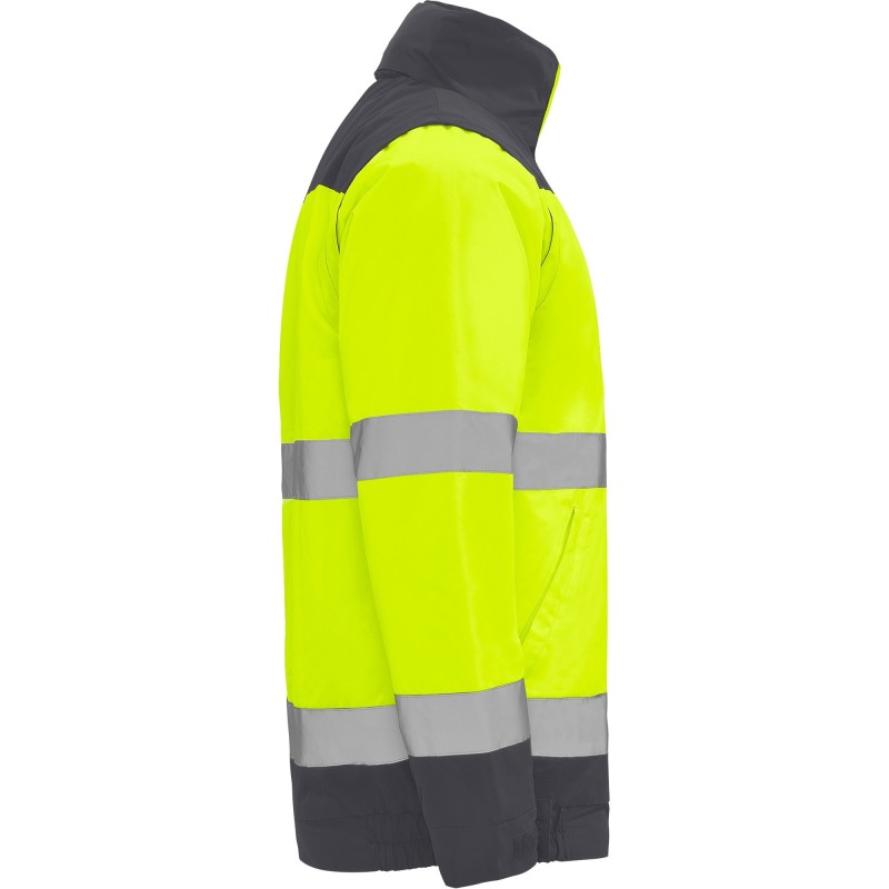 CHAQUETA ACOLCHADA ALTA VISIBILIDAD IMPERMEABLE DESMONTABLE