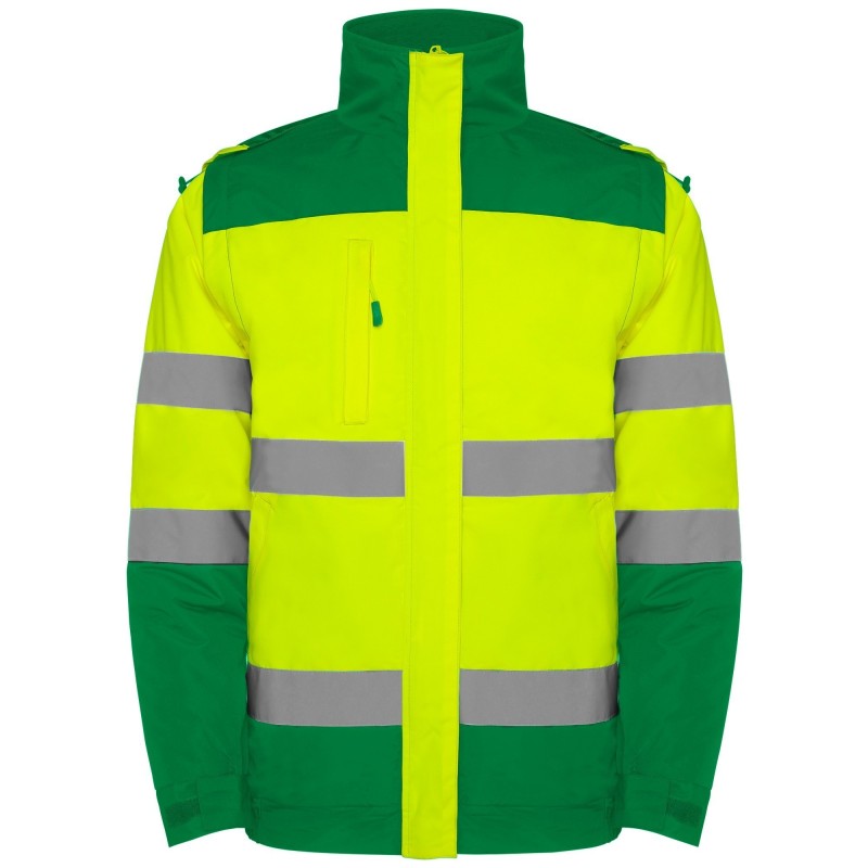 CHAQUETA ACOLCHADA ALTA VISIBILIDAD IMPERMEABLE DESMONTABLE