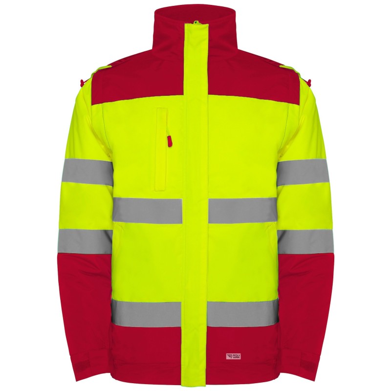 CHAQUETA ACOLCHADA ALTA VISIBILIDAD IMPERMEABLE DESMONTABLE