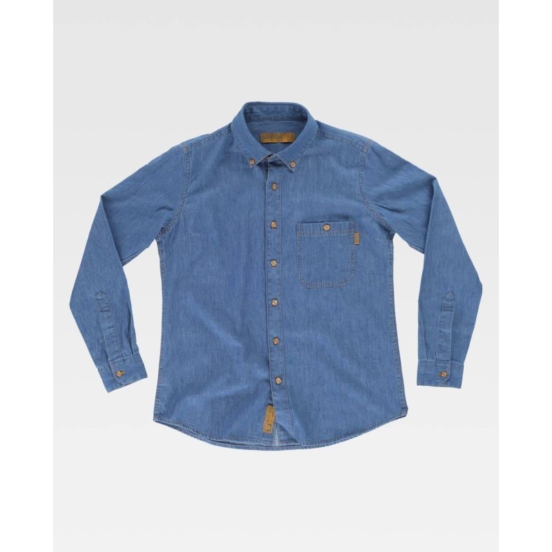 BLUSA VAQUERO M/L BOTONES DE MADERA