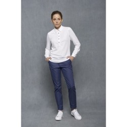 ⭐ CAMISA SRA ESTILO POLO M/L | Azules de Vergara
