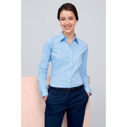 ⭐ CAMISA MUJER ELASTANO MANGA LARGA | Azules de Vergara