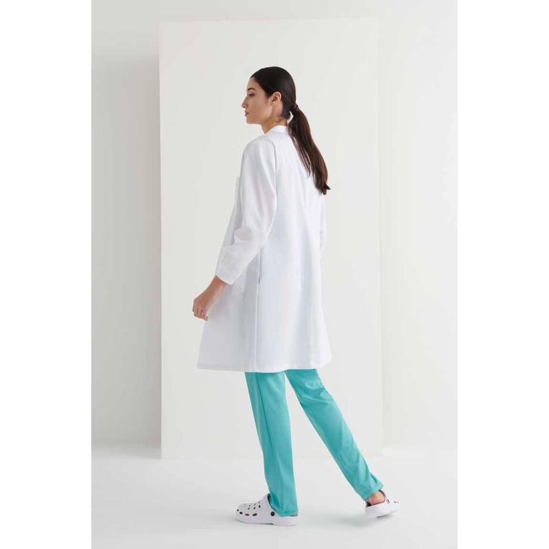 BATA MUJER BLANCA CON BOTONES
