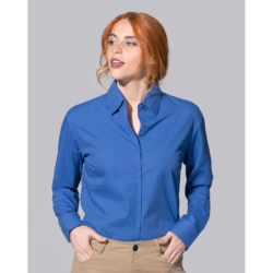 ⭐ CAMISA MANGA LARGA OXFORD MUJER | Azules de Vergara
