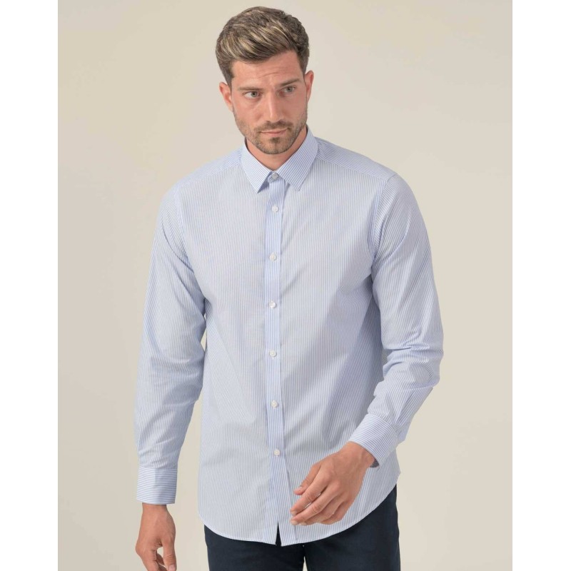CAMISA CASUAL DE RAYAS MANGA LARGA