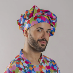 ⭐ GORRO GRAN CHEF CORAZONES AGATHA | Azules de Vergara
