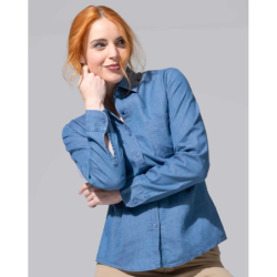 ⭐ CAMISA VAQUERA DE MUJER 100% ALGODÓN | Azules de Vergara