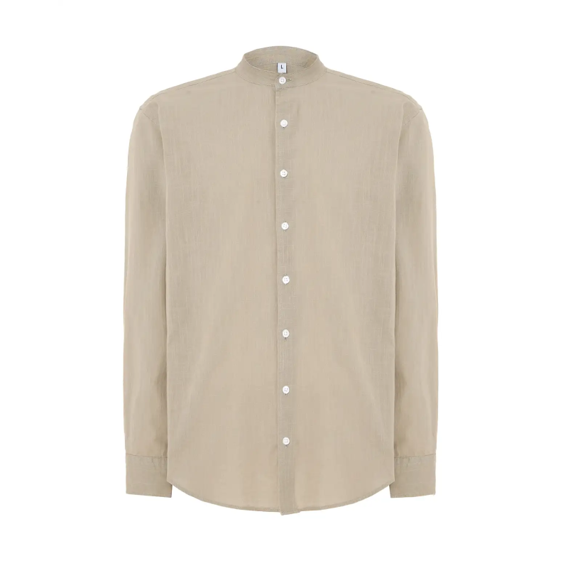 CAMISA MANGA LARGA CUELLO MAO DE VERANO