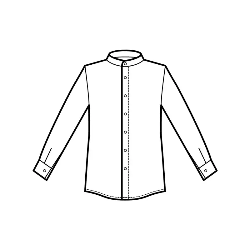 CAMISA M/L ALGODÓN LINO CUELLO MAO