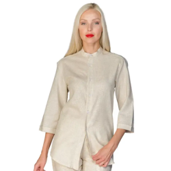 ⭐ CAMISA MAO MANGA 3/4 ALGODÓN LINO | Azules de Vergara