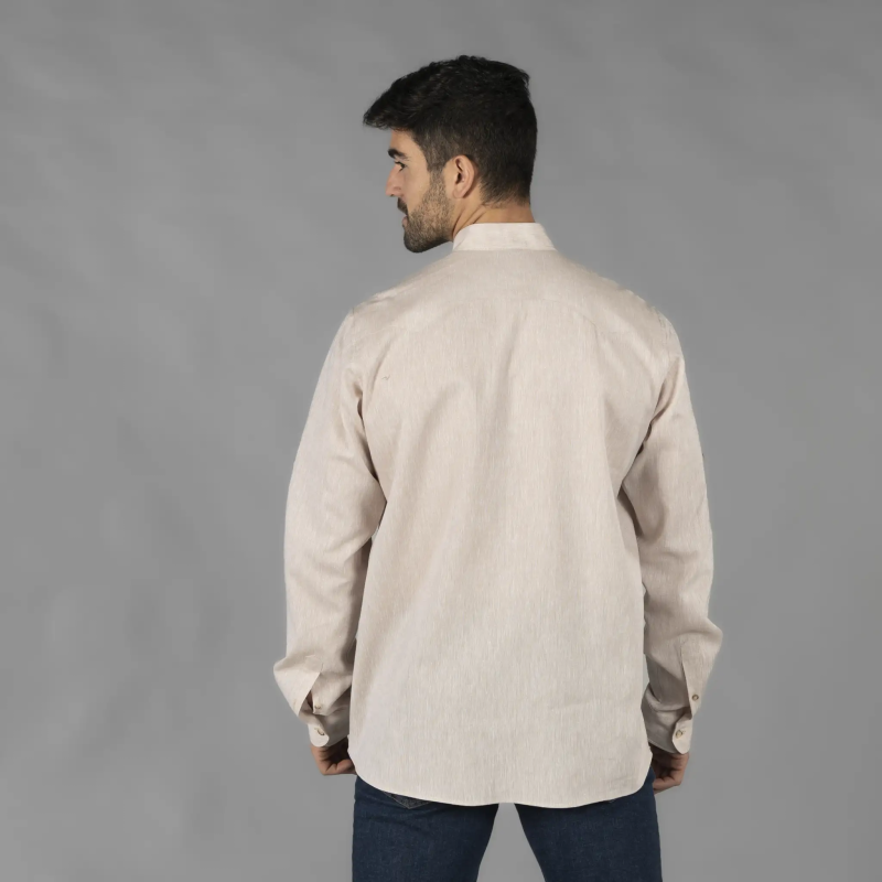 GUAYABERA HOMBRE LINO CUELLO MAO