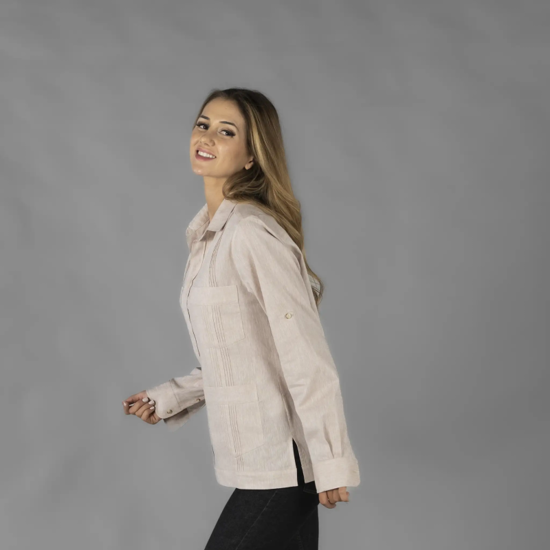 GUAYABERA LINO ALGODÓN MUJER