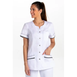 ⭐ CHAQUETA SANITARIA SIN CUELLO M/C y VIVOS | Azules de Vergara