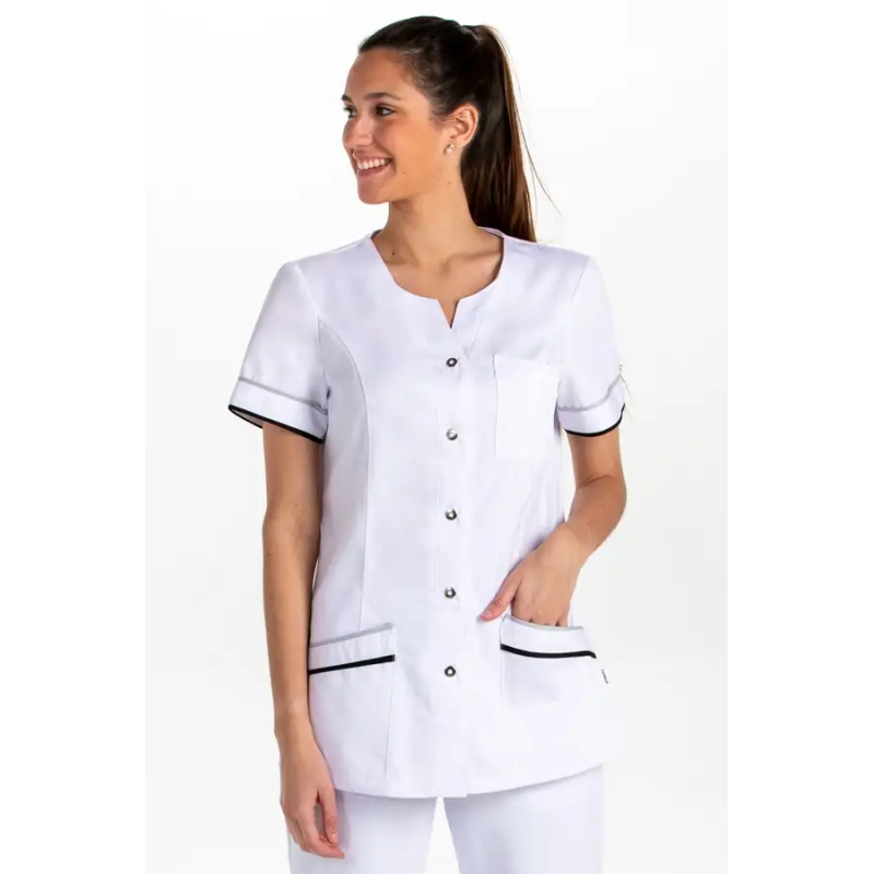 CHAQUETA SANITARIA SIN CUELLO M/C y VIVOS