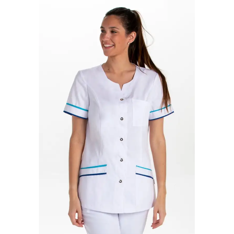 CHAQUETA SANITARIA SIN CUELLO M/C y VIVOS