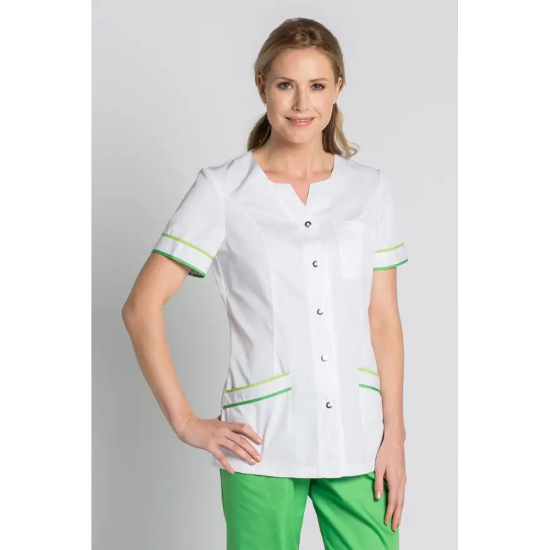 CHAQUETA SANITARIA SIN CUELLO M/C y VIVOS