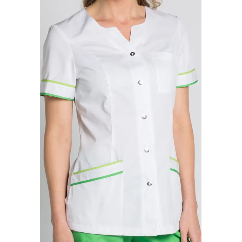 CHAQUETA SANITARIA SIN CUELLO M/C y VIVOS